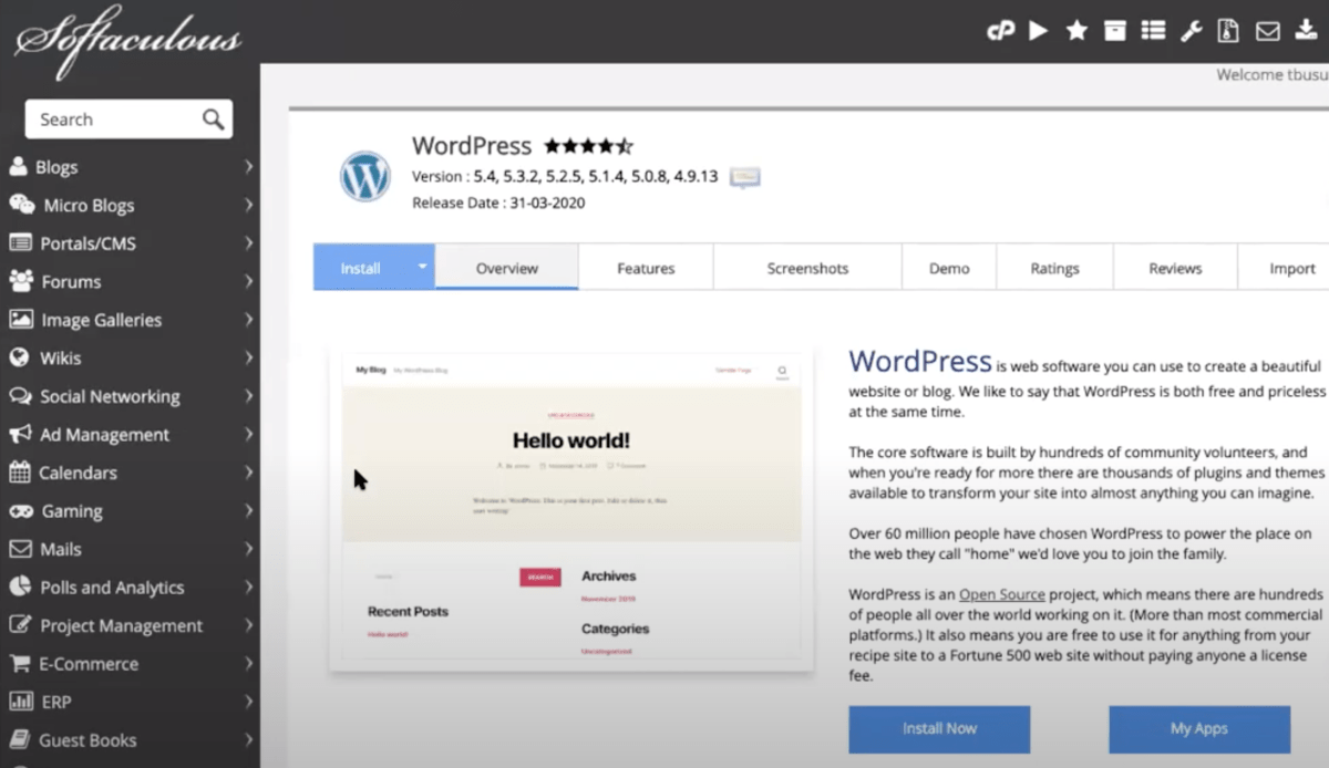 Install Now WordPress on Host Gator