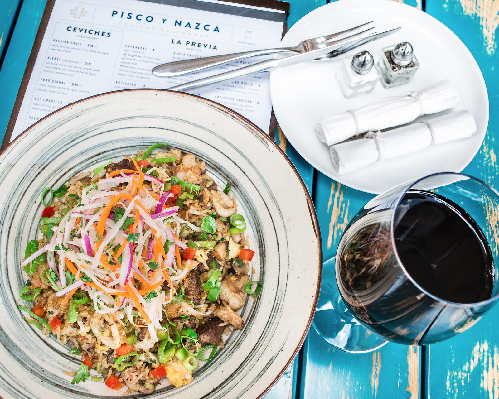 Im in love with this 'Peruvian Fried Rice' from Miami Restaurant, Pisco y Nazca. It's called Chaufa Aeropuerto. Click to read about their other dishes on the menu or pin to save for later!